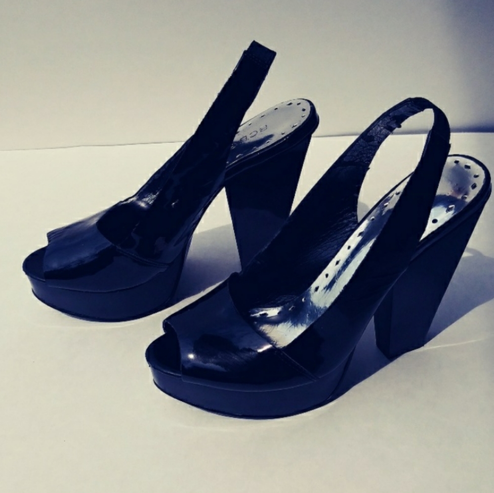 BCB Girls Peep Toe Black Heels